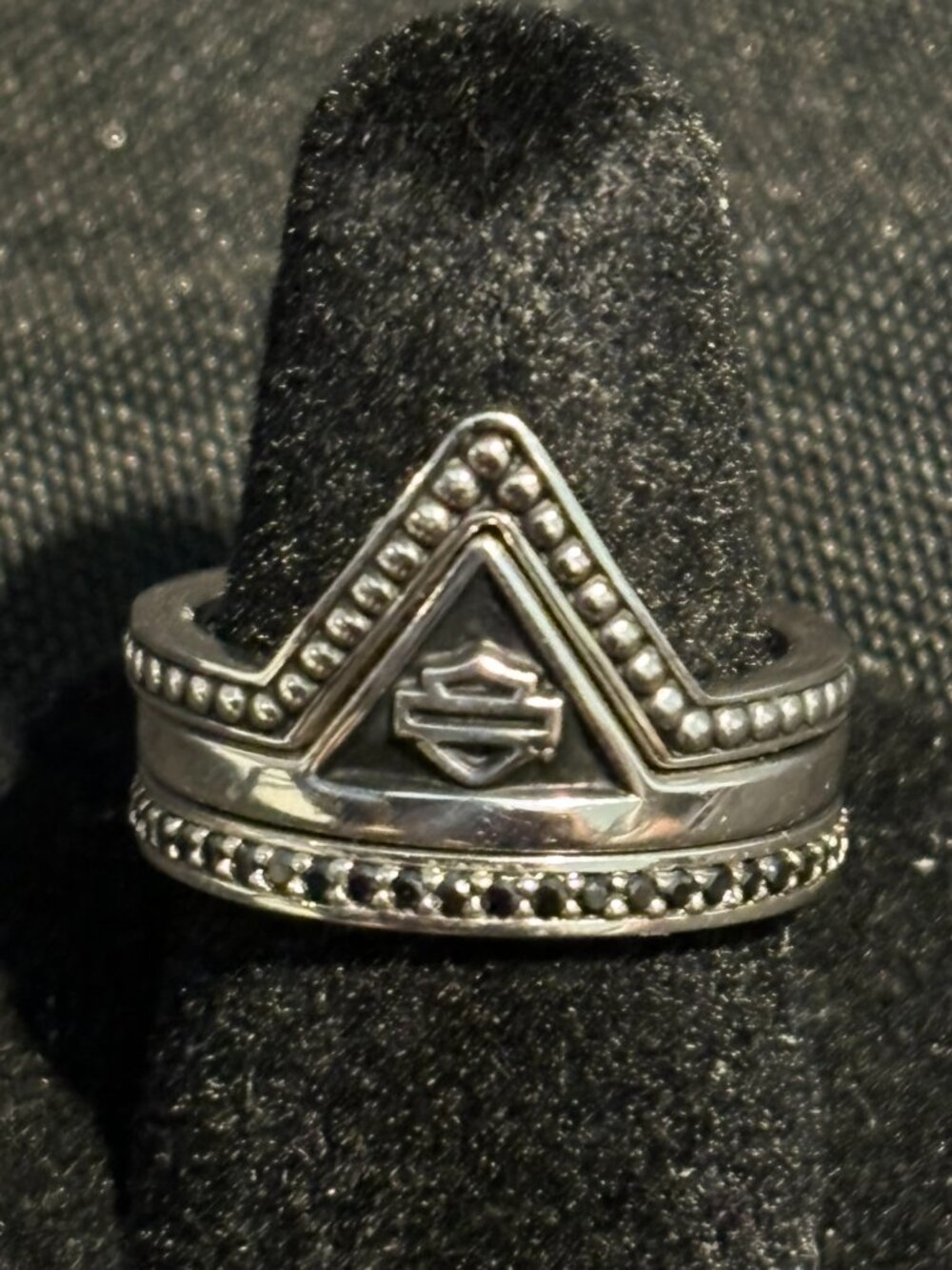 HARLEY DAVIDS LADIES STERLING SILVER RING